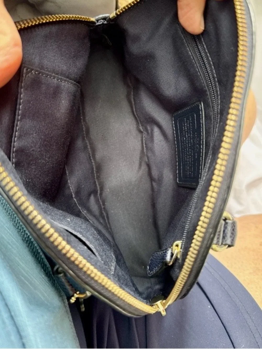 Coach Mini Black Pebbled Leather Dome Satchel with Gold Logo